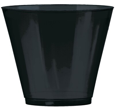 Amscan Big Party Pack 9oz Black Plastic Cups, 2/Pack, 72 Per Pack (350366.1)