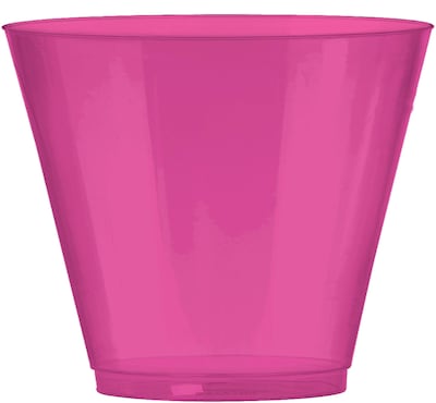 Amscan 9oz Big Party Pack Plastic Cups, Pink, 2/Pack, 72 Per Pack (350366.103)