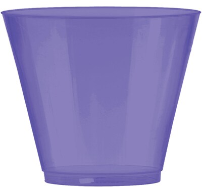 Amscan Big Party Pack Plastic Cups, 9oz, Purple, 2/Pack, 72 Per Pack (350366.106)