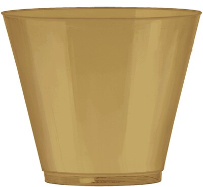 Amscan 9oz Gold Big Party Pack Plastic Cups, 2/Pack, 72 Per Pack (350366.19)