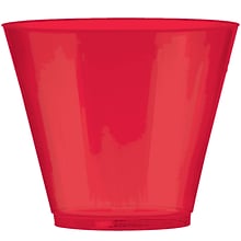 Amscan 9oz Big Party Pack Plastic Cups, Red, 2/Pack, 72 Per Pack (350366.4)