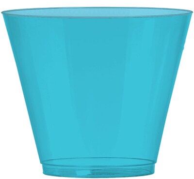 Amscan 9oz Big Party Pack Plastic Cups, Caribbean Blue, 2/Pack, 72 Per Pack (350366.54)