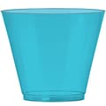 Amscan Big Party Pack Plastic Cups, 9oz, Caribbean Blue, 2/Pack, 72 Per Pack (350366.54)