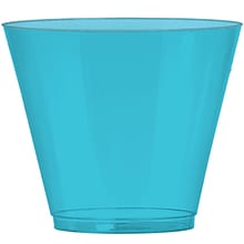 Amscan 9oz Big Party Pack Plastic Cups, Caribbean Blue, 2/Pack, 72 Per Pack (350366.54)