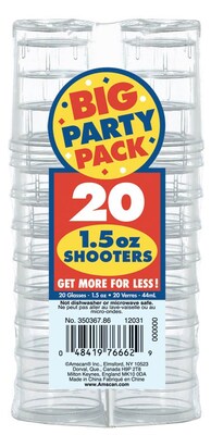 Amscan Clear Plastic Shooter, 8/Pack, 20 Per Pack (350367.86)