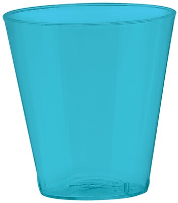 Amscan 2oz Caribbean Blue Big Party Pack Plastic Shot Glasses, 3/Pack, 100 Per Pack (357918.54)