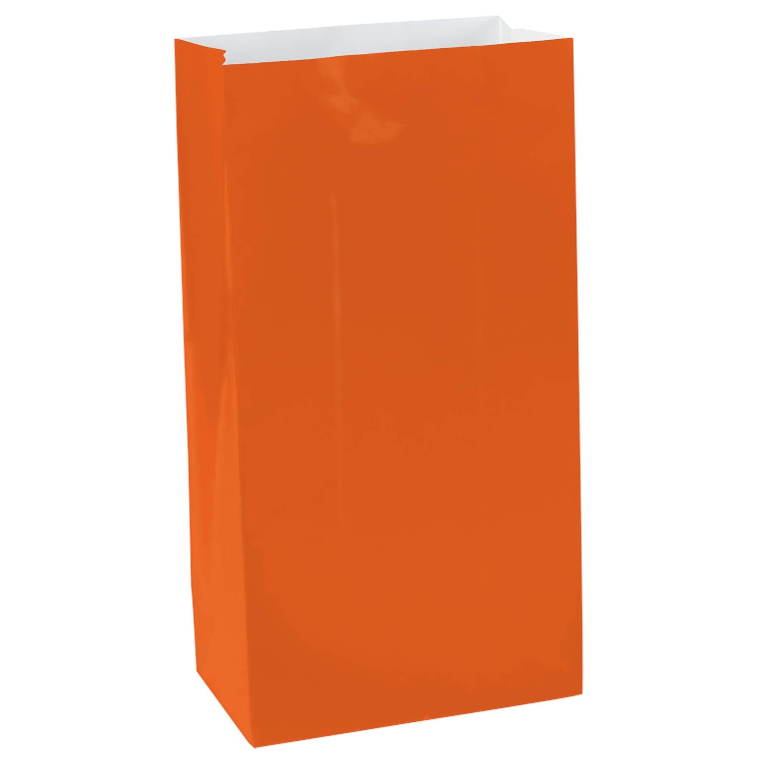 Amscan Mini Paper Bags, 6.5H x 3W x 2D, Orange Peel, 9/Pack