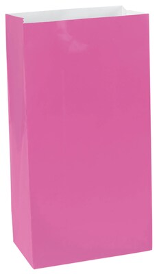 Amscan Mini Paper Bags, 6.5H x 3W x 2D, Bright Pink, 9/Pack (370202.103)