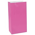 Amscan Mini Paper Bags, 6.5H x 3W x 2D, Bright Pink, 9/Pack (370202.103)