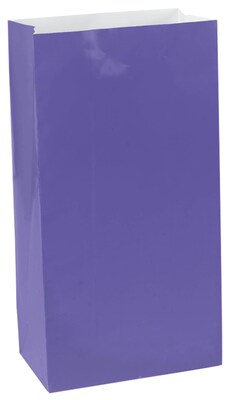 Amscan Mini Paper Bags, 6.5H x 3W x 2D, Purple, 9/Pack (370202.106)