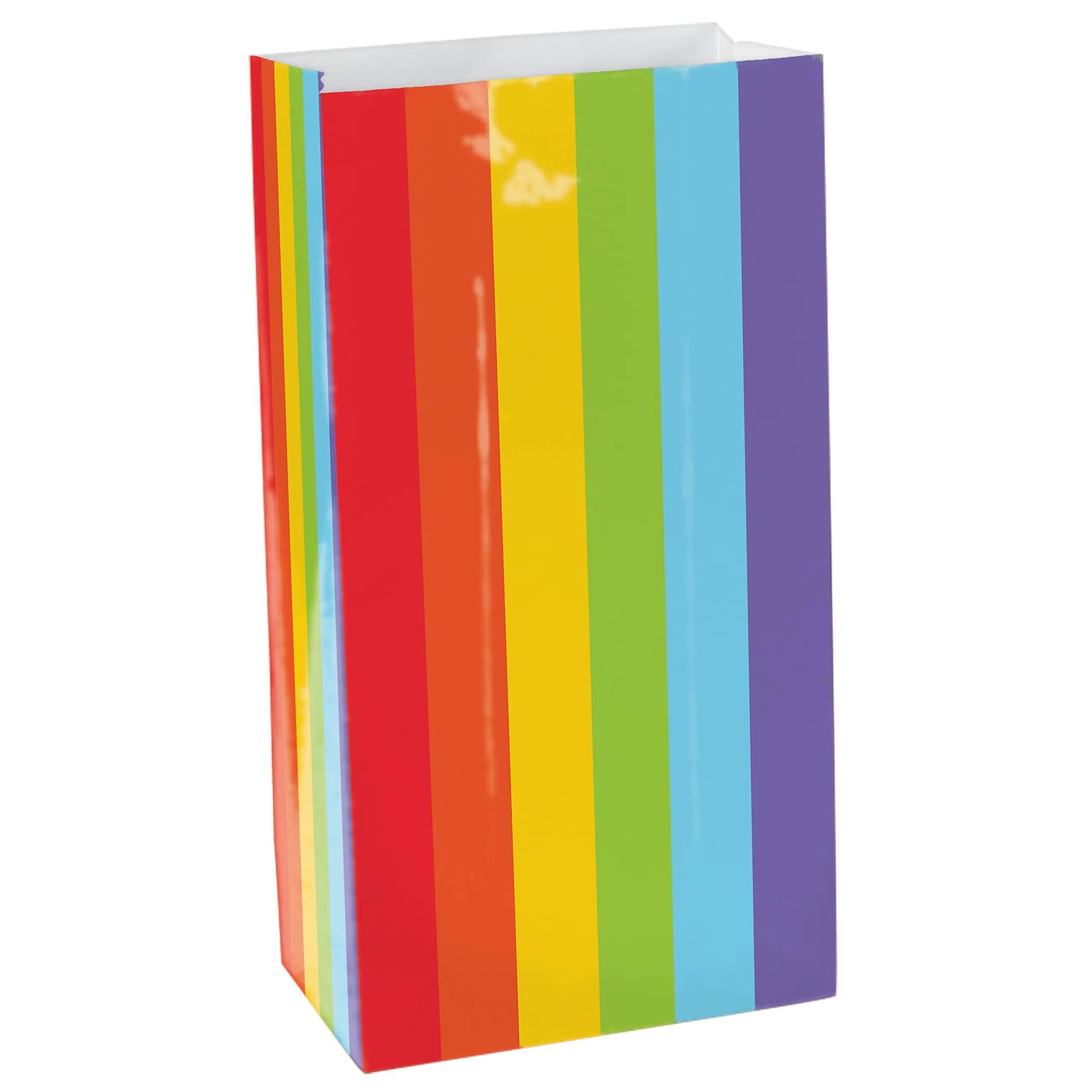 Amscan Mini Paper Bags, 6.5H x 3W x 2D, Rainbow, 9/Pack (370202.9)