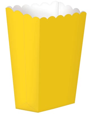 Amscan Paper Popcorn Boxes Yellow 12pk