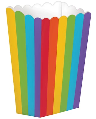 Amscan Paper Popcorn Boxes; 5.25H x 2.5W, Rainbow, 12/Pack, 5 Per Pack (370221.9)