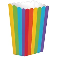 Amscan Paper Popcorn Boxes; 5.25H x 2.5W, Rainbow, 12/Pack, 5 Per Pack (370221.9)