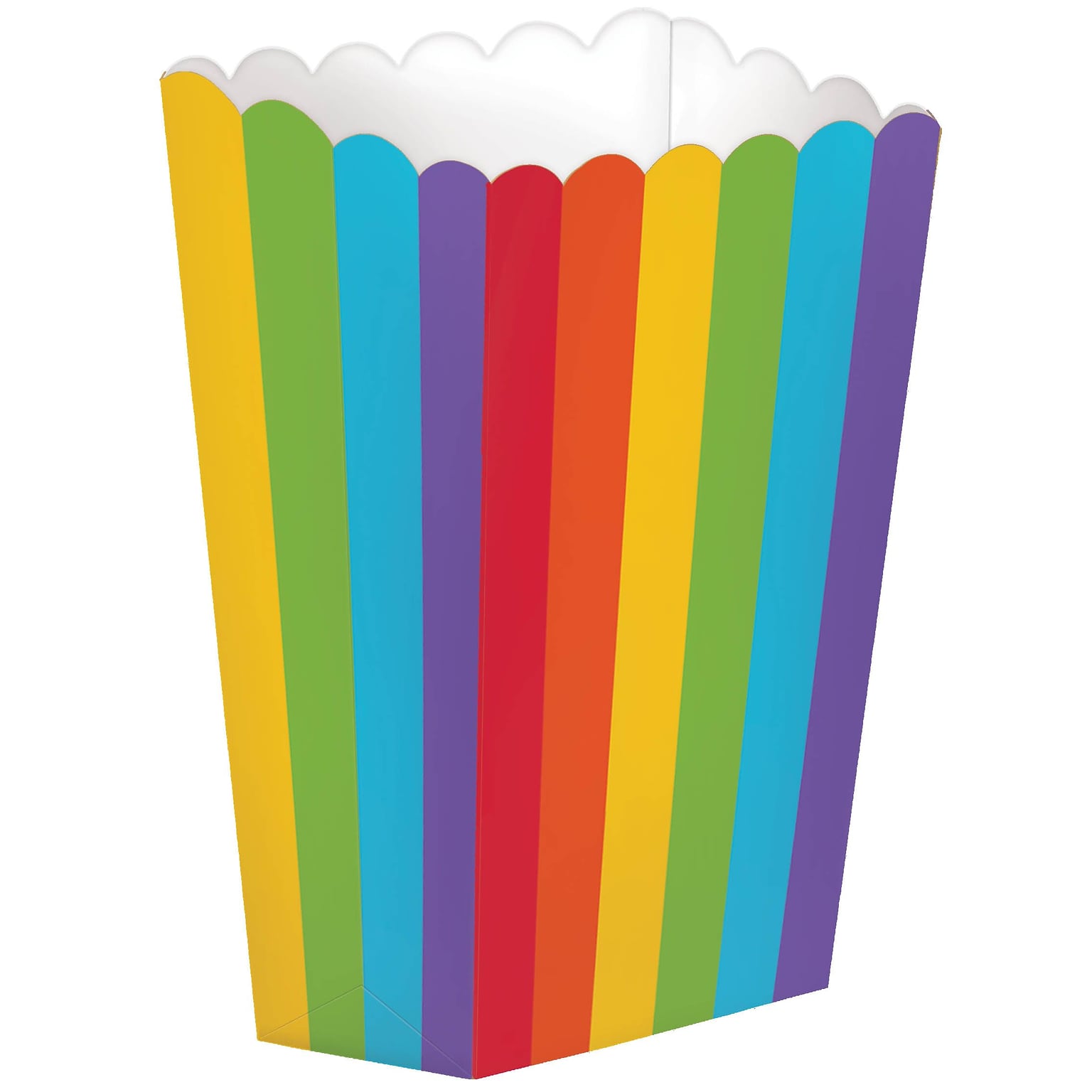 Amscan Paper Popcorn Boxes; 5.25H x 2.5W, Rainbow, 12/Pack, 5 Per Pack (370221.9)