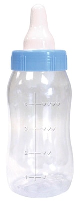 Blue Baby Bottle Bank - Plastic 4.25x11.13