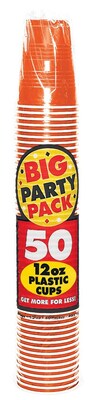 Amscan Big Party Pack 12oz Orange Cup, 5/Pack, 50 Per Pack (436800.05)