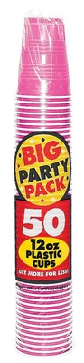 Amscan 12oz Bright Pink Big Party Pack Cup, 5/Pack, 50 Per Pack (436800.103)