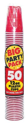 Amscan Big Party Pack Cup, 12 oz., Apple Red, 50 per Pack, 5/Pack (436800.40)
