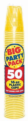 Amscan Big Party Pack 16oz Sunshine Yellow Cup, 5/Pack, 50 Per Pack (436801.09)