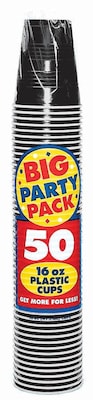 Amscan Big Party Pack 16oz Black Cup, 5/Pack, 50 Per Pack (436801.1)