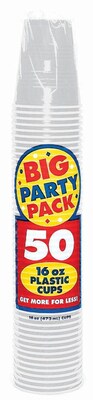 Amscan 16oz Silver Big Party Pack Cup, 5/Pack, 50 Per Pack (436801.17)
