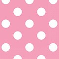 Amscan Polka Dots Beverage Napkins, 5 x 5, Pink, 8/Pack, 16 Per Pack (501537.109)