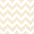 Amscan Chevron Lunch Napkins, 6.5 x 6.5, Ivory, 8/Pack, 16 Per Pack (511492.57)