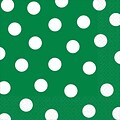 Amscan Polka Dots Lunch Napkins, 6.5 x 6.5, Festive Green, 8/Pack, 16 Per Pack (511537.03)
