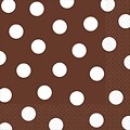 Amscan Polka Dots Lunch Napkins, 6.5 x 6.5, Chocolate Brown, 8/Pack, 16 Per Pack (511537.111)