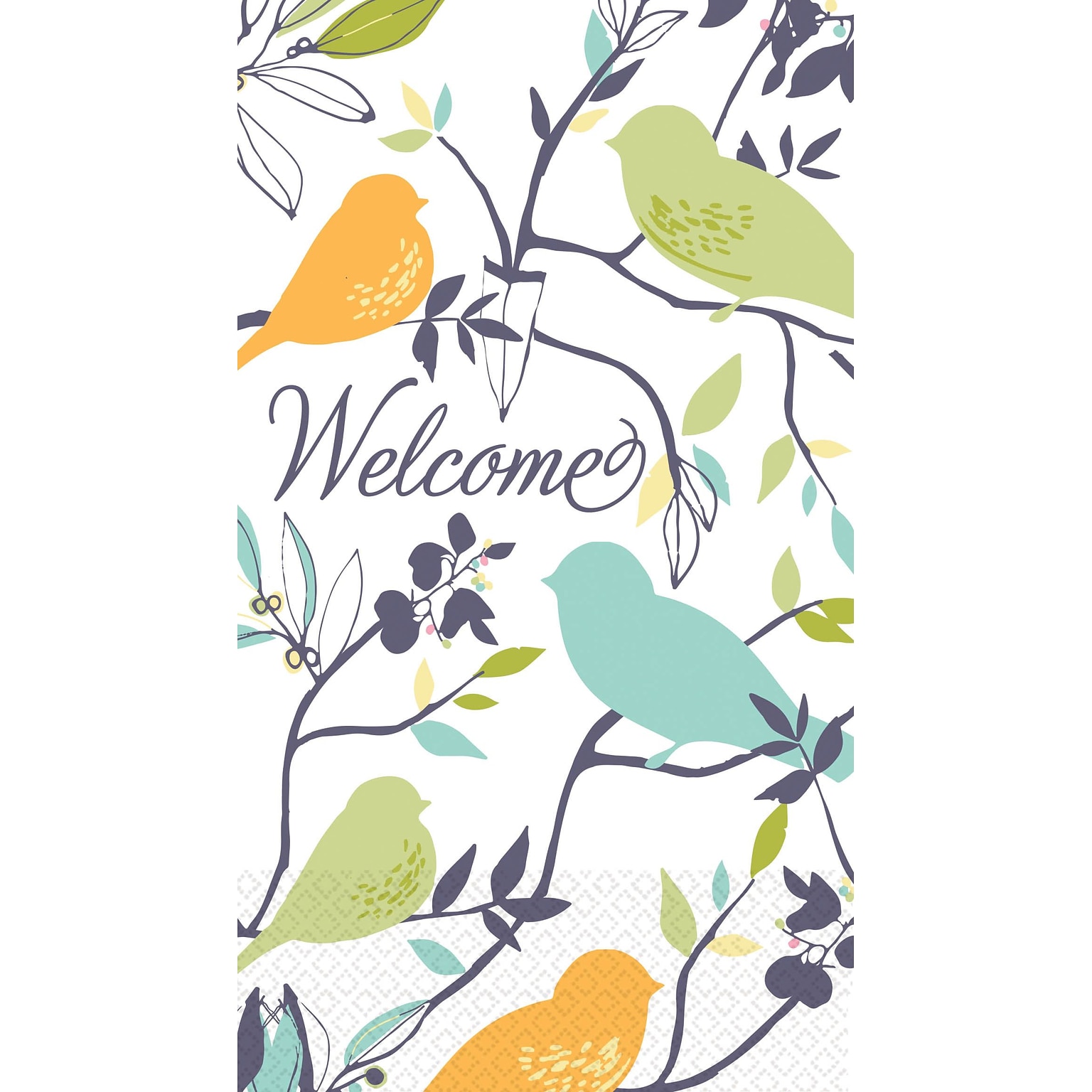Amscan Welcome Birds 7.75 x 4.5 Eco-Friendly Guest Towels, 4/Pack, 16 Per Pack (530040)