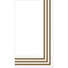 Amscan Premium Classic Stripe Guest Towels, 7.75 x 4.5, Gold, 3/Pack, 16 Per Pack (530060)