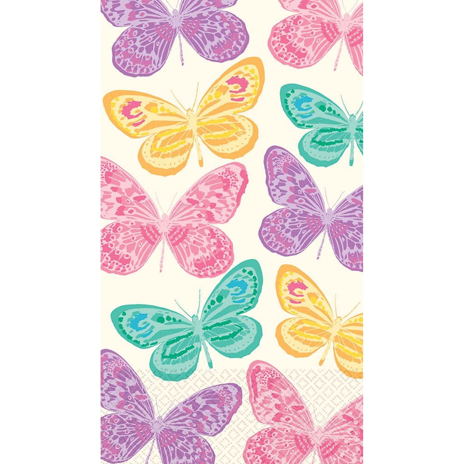 Amscan Spring Butterfly Guest Towels, 7.75 x 4.5, 4/Pack, 16 Per Pack (538514)