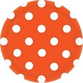 Amscan Polka Dots Round Paper Plates, 7, Orange Peel, 8/Pack, 8 Per Pack (541537.05)
