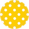 Amscan 7W Round, Sunshine Yellow Polka Dots Paper Plates, 8/Pack, 8 Per Pack (541537.09)