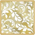 Amscan 50th Anniversary Elegant Scroll Square Metallic Plates 7L x 7W; Gold, 8/Pack, 8 Per Pack (543851)