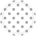 Amscan 9 White Polka Dots Round Paper Plates, 8/Pack, 8 Per Pack (551537.08)