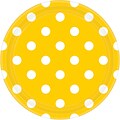 Amscan 9 Sunshine Yellow Polka Dots Round Paper Plates, 8/Pack, 8 Per Pack (551537.09)