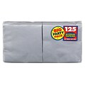 Amscan Big Party Pack Napkins, 5 x 5, Silver, 6/Pack, 125 Per Pack  (600013.18)