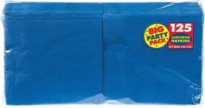 Amscan Big Party Pack Napkins, 6.5 x 6.5, Royal Blue, 4/Pack, 125 Per Pack  (610013.105)
