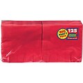 Amscan Big Party Pack Napkins, 6.5 x 6.5, Apple Red, 4/Pack, 125 Per Pack (610013.40)