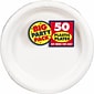 Amscan 7" White Big Party Pack Round Plastic Plates, 3/Pack, 50 Per Pack (630730.08)