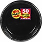 Amscan Big Party Pack 7" Black Round Plastic Plates, 3/Pack, 50 Per Pack (630730.1)