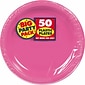 Amscan Big Party Pack 7"W Round Bright Pink Plastic Plates, 3/Pack, 50 Per Pack (630730.103)