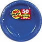 Amscan 7" Royal Blue Big Party Pack Round Plastic Plates, 3/Pack, 50 Per Pack (630730.105)