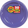 Amscan Big Party Pack 7 Purple Round Plastic Plates, 3/Pack, 50 Per Pack (630730.106)