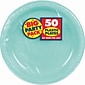 Amscan Big Party Pack 7"W Round, Robins Egg Blue Plastic Plates, 3/Pack, 50 Per Pack (630730.121)