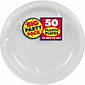 Amscan Big Party Pack 7" Silver Round Plastic Plates, 3/Pack, 50 Per Pack (630730.17)