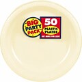 Amscan 7 Vanilla Creme Big Party Pack Round Plastic Plates, 3/Pack, 50 Per Pack (630730.57)