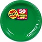 Amscan Big Party Pack 10.25" Green Round Plastic Plate, 2/Pack, 50 Per Pack (630732.03)